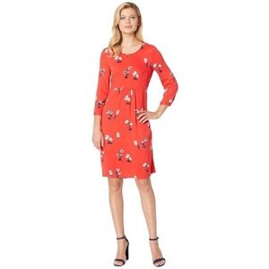 NEW Joules Alison Dress US 2 UK 6 Red Floral Print 3/4 Sleeve Casual Career